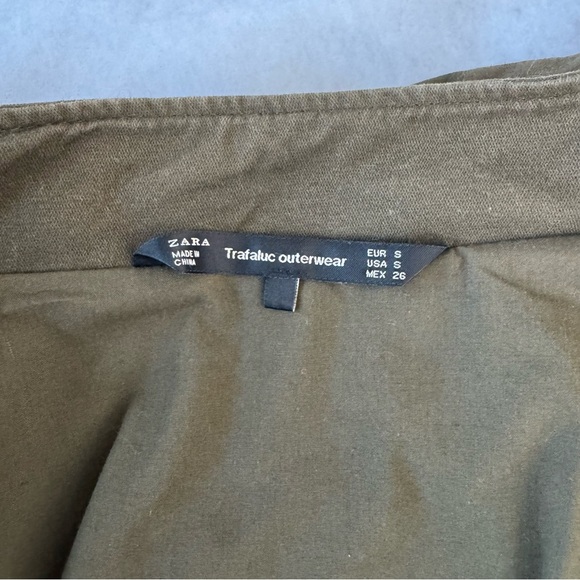 Zara Color-Changing Sequin Sleeve Parka Olive Green Utility Jacket Shiny Size S - Picture 9 of 15